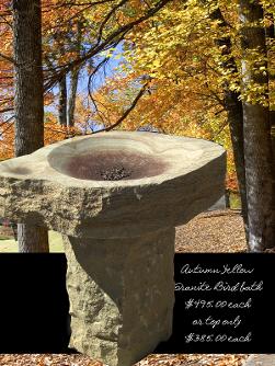 Stone birdbath from J.H. Wagner and Sons