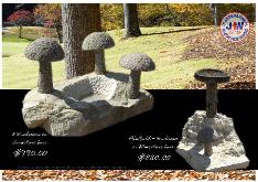 Stone garden art birdbath J H Wagner Stone Masons