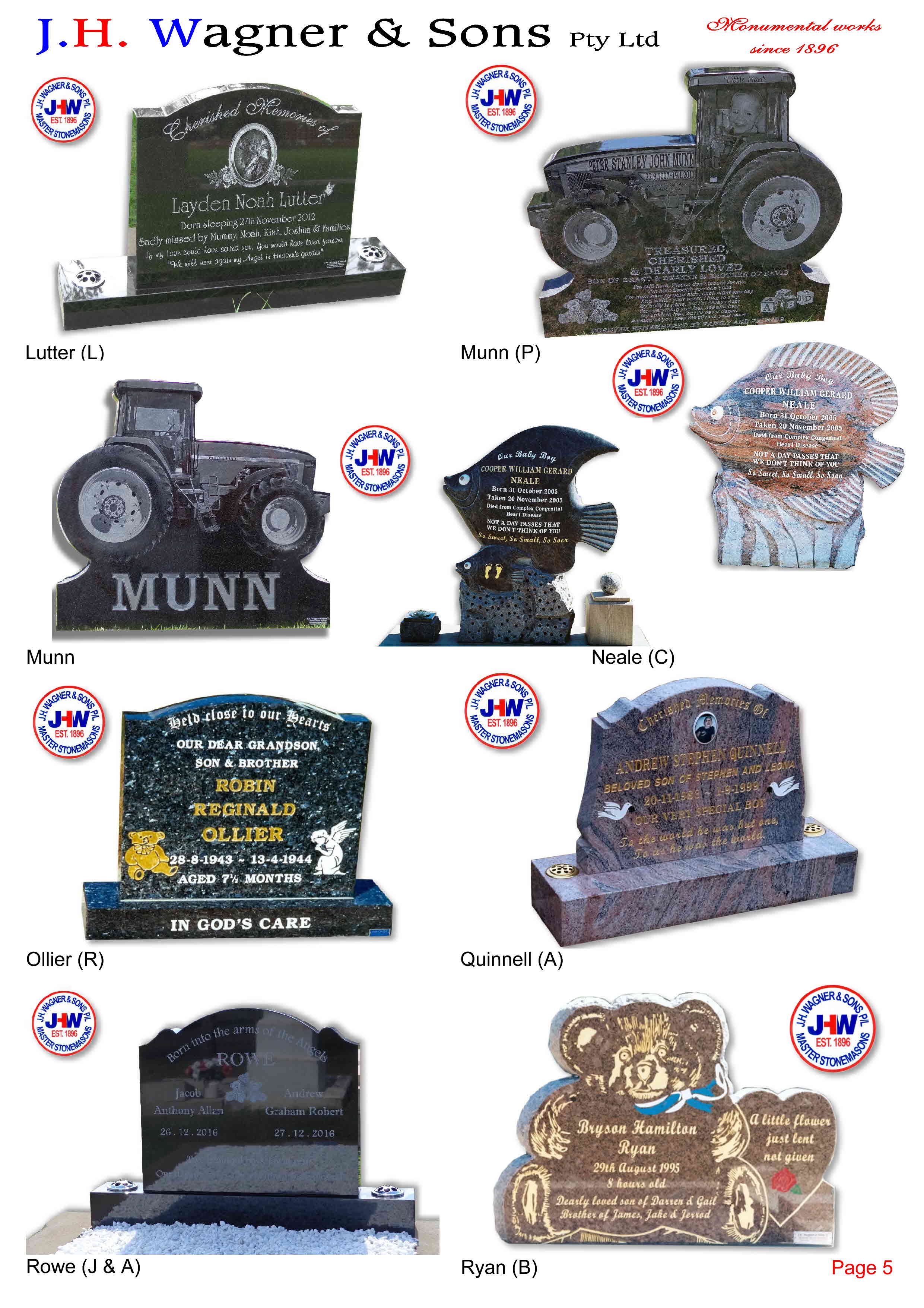 Custom headstone for child by JHW