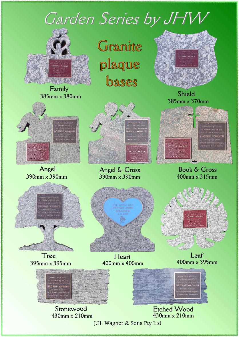 Garden Series Granite Plaque Bases