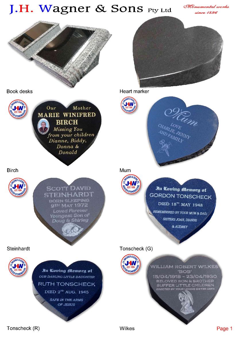 Heart markers from J.H. Wagner & Sons