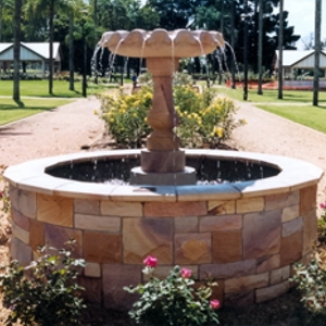 Sandstone Water Features manufactured by J.H. Wagner & Sons.