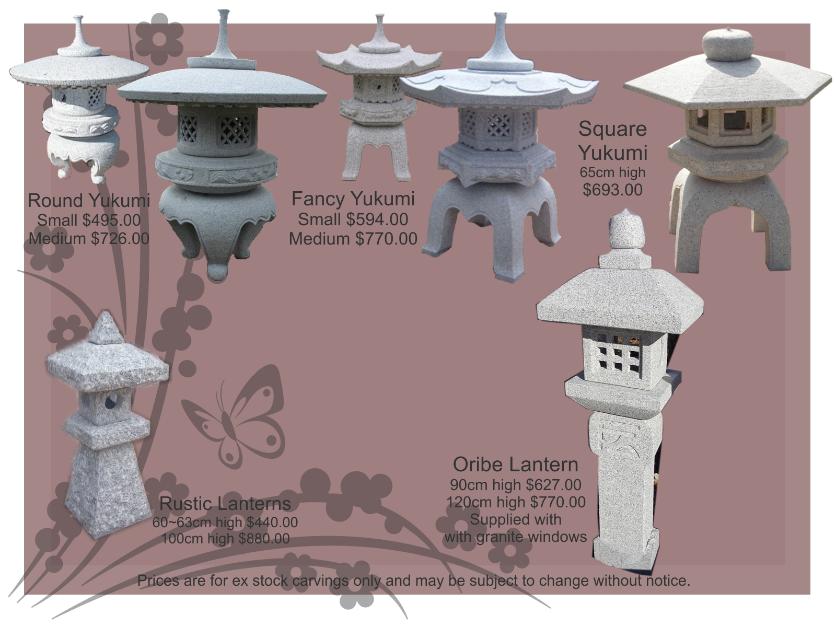 Japanese Lanterns natural granite