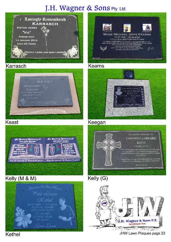Cemetery Lawn Plaques by JHW