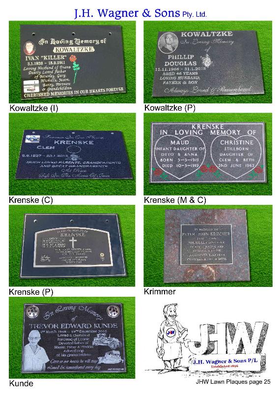 Cemetery Plaques by JHW