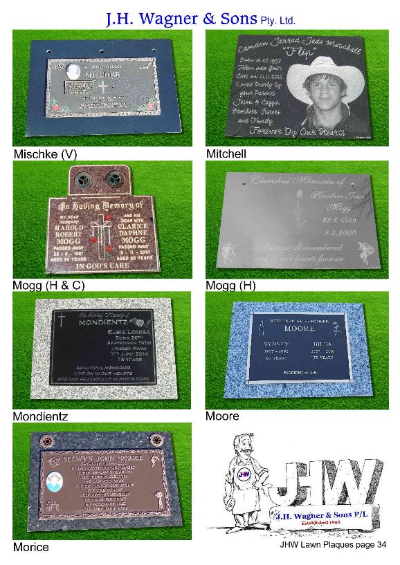 Remembrance Plaques by J.H. Wagner & Sons 