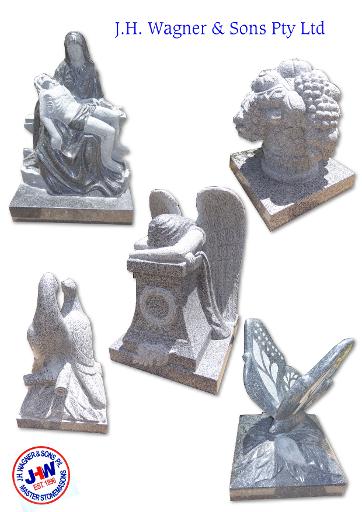 Carved stone memorial pieces from J H Wagner & Sons