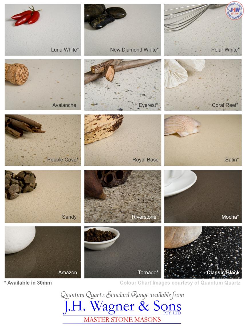 Quantum Quartz Standard Colour Range available from J.H. Wagner & Sons.