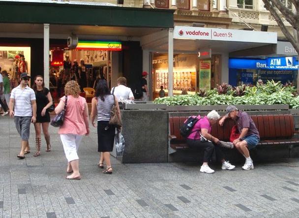 Queens Street Mall Brisbane granite paving by J.H. Wagner & Sons.