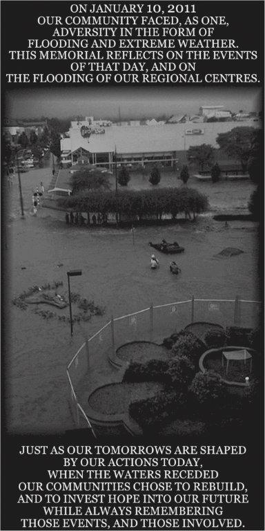 Flood Memorial Toowoomba Region, panel